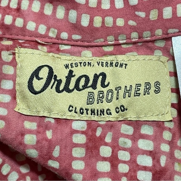 Orton Brothers Shirt Men Small Orange Hawaiian Casual Short Sleeve Button Up - Picture 4 of 9